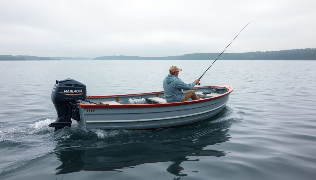 Техника заброса и контроль проводки на лодке - иллюстрация