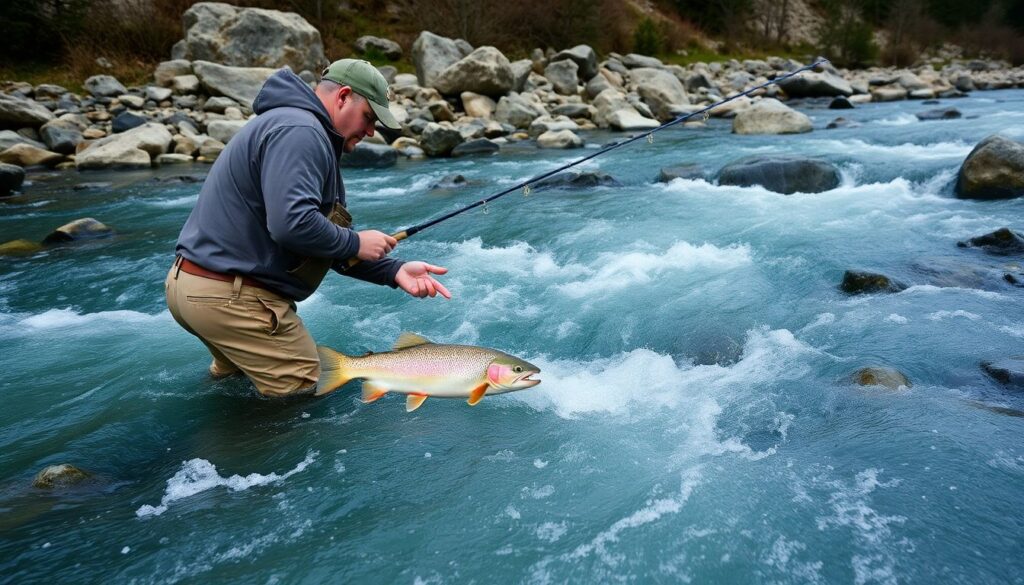 Где ловить форель на горной реке: приманки и техника - иллюстрация