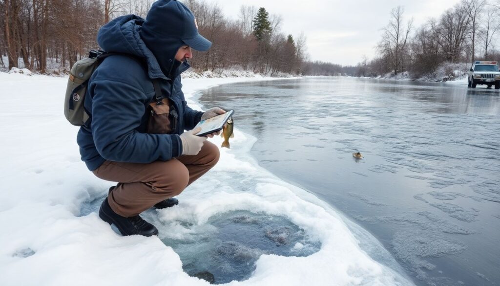 Где ловить окуня на реке зимой: приманки и техники - иллюстрация
